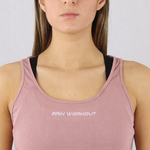 Women's Pink Open Back Gym Vest