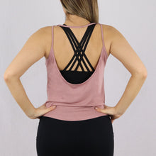 Load image into Gallery viewer, Women&#39;s Pink Open Back Gym Vest