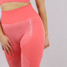 Load image into Gallery viewer, Women&#39;s Orange Flex High Waisted Seamless Gym Leggings