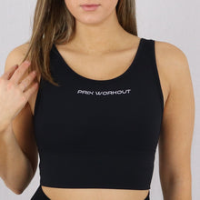 Load image into Gallery viewer, Womens gym longline Sports Bra in black