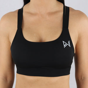 Womens gym wear Criss-Cross Strap Sports Bra in Black