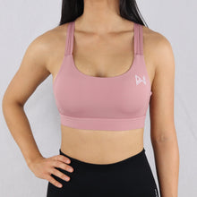 Load image into Gallery viewer, Pink Criss-Cross Strap Sports Bra