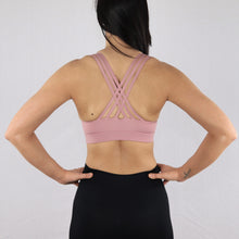 Load image into Gallery viewer, Pink Criss-Cross Strap Sports Bra