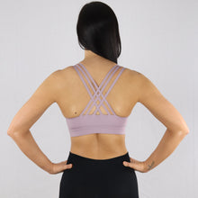 Load image into Gallery viewer, Women&#39;s Lilac Criss-Cross Strap Sports Bra