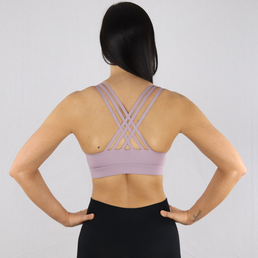 Women's Lilac Criss-Cross Strap Sports Bra