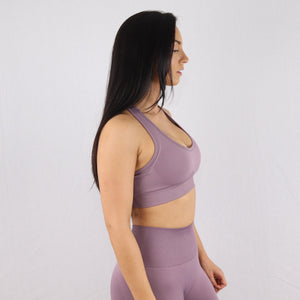 Women's Lilac Essential Seamless Gym Sports Bra