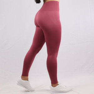 Women's Red Essential Seamless High Waisted Gym Leggings