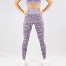 Load image into Gallery viewer, Women&#39;s Purple Camouflage Seamless High waisted Gym Leggings