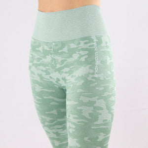Women's Mint Camouflage Seamless High waisted Gym Leggings