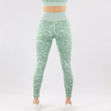 Load image into Gallery viewer, Women&#39;s Mint Camouflage Seamless High waisted Gym Leggings