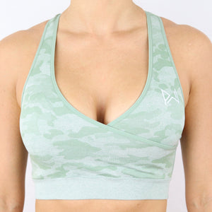 Women's Mint Camouflage Gym Sports Bra