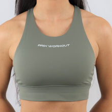 Load image into Gallery viewer, khaki high neck sports bra