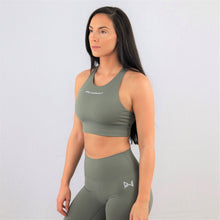 Load image into Gallery viewer, Khaki high neck sports bra