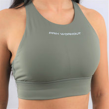 Load image into Gallery viewer, Khaki High Neck Sports Bra