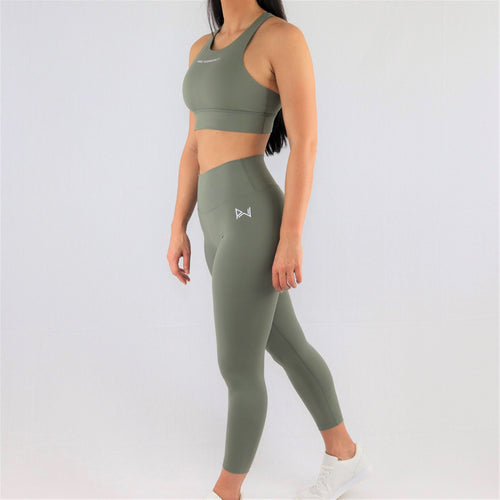 womens khaki 7/8 gym leggings