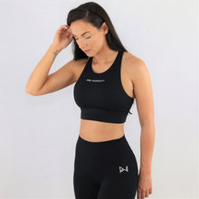 Load image into Gallery viewer, black high neck sports bra