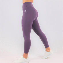 Load image into Gallery viewer, womens purple 7/8 gym leggings