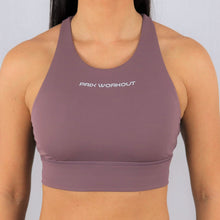 Load image into Gallery viewer, purple high neck sports bra