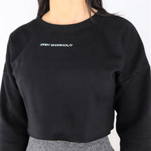 Load image into Gallery viewer, Black Oversized Cropped Sweatshirt