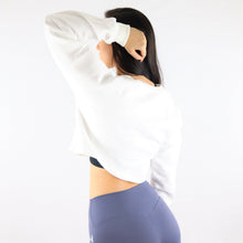 Load image into Gallery viewer, White Oversized Cropped Sweatshirt