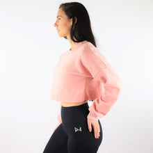 Load image into Gallery viewer, Pink Oversized Cropped Sweatshirt