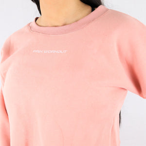 Pink Oversized Cropped Sweatshirt