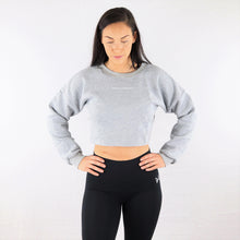 Load image into Gallery viewer, Grey Oversized Cropped Sweatshirt