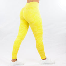 Load image into Gallery viewer, Yellow Camo High-Waist Leggings