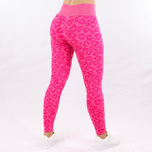 Load image into Gallery viewer, Pink Leopard High-Waist Leggings