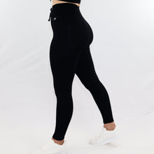 Load image into Gallery viewer, Black Apex Ribbed High-Waist Leggings