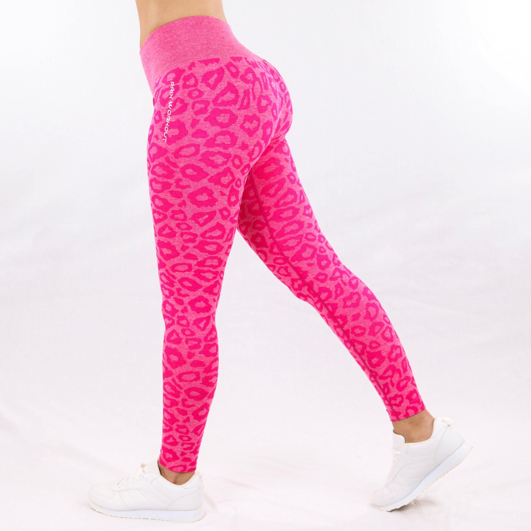 Pink Leopard Print High Waisted Gym Leggings – Prix Workout