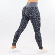 Load image into Gallery viewer, Black Leopard High-Waist Leggings