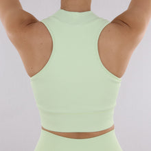 Load image into Gallery viewer, Mint Apex High Neck Ribbed Sports Bra