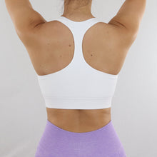 Load image into Gallery viewer, White Apex Zip Ribbed Sports Bra