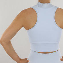 Load image into Gallery viewer, Ice Blue Apex High Neck Ribbed Sports Bra